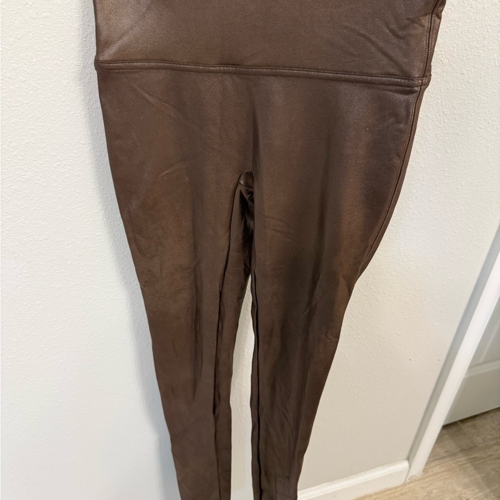 SPANX Bronze Faux Leather Leggings